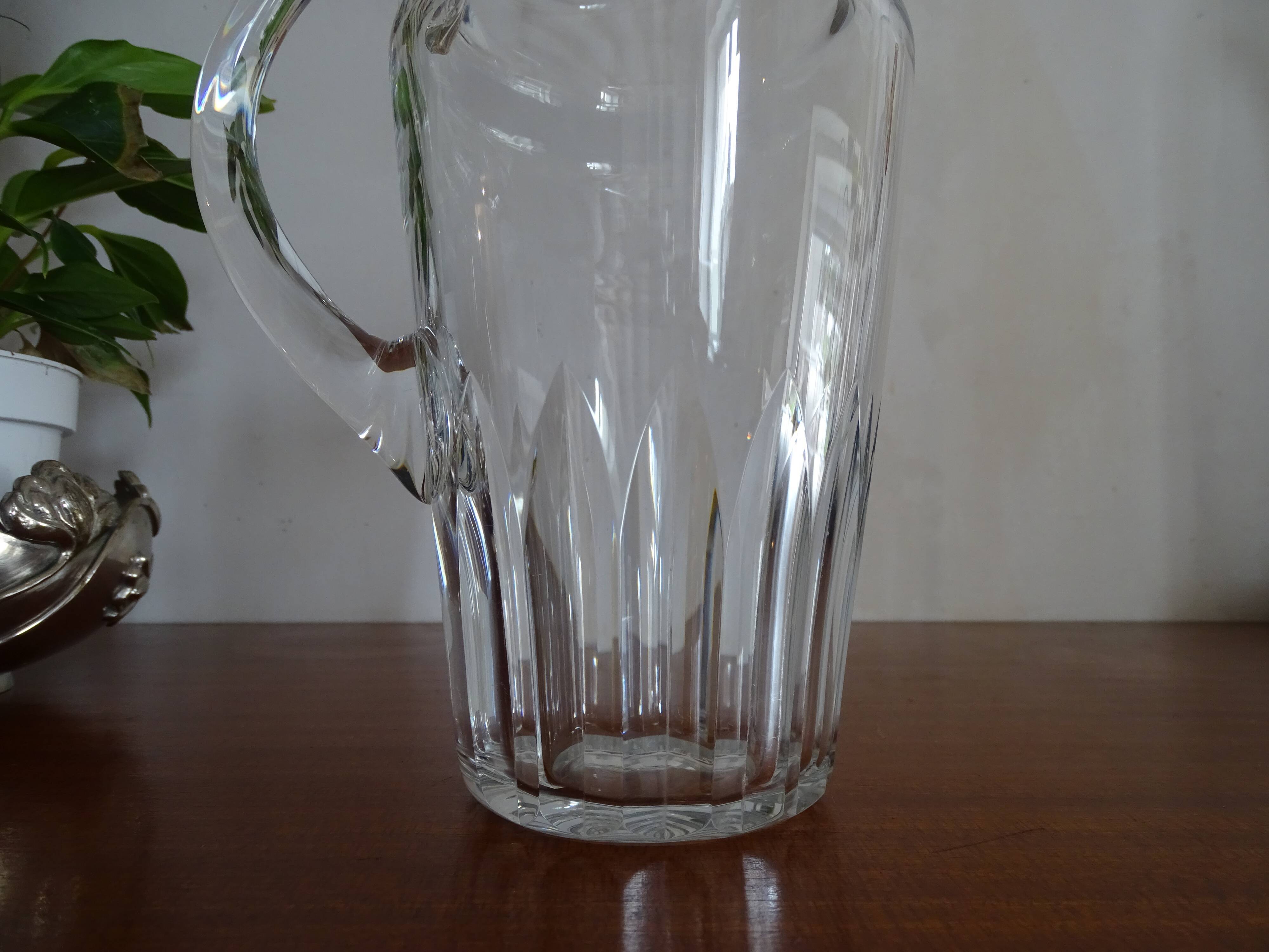 Crystal water broc Baccarat - model cote d'azur - Signed