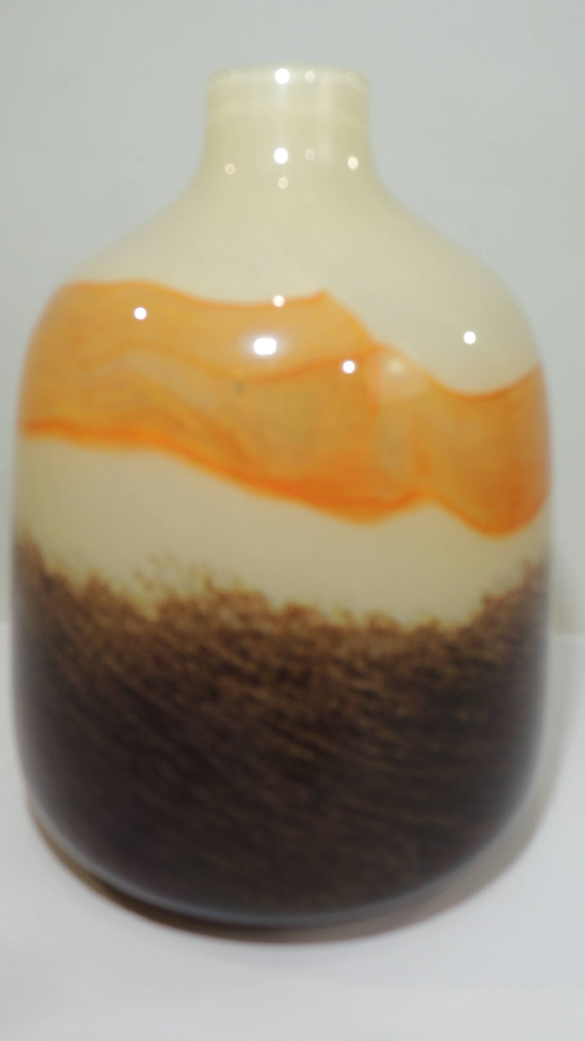 Vase à fleurs en verre  multicolore de Murano/vintage