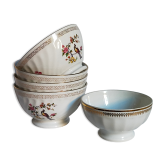 Five vintage bowls in French porcelain