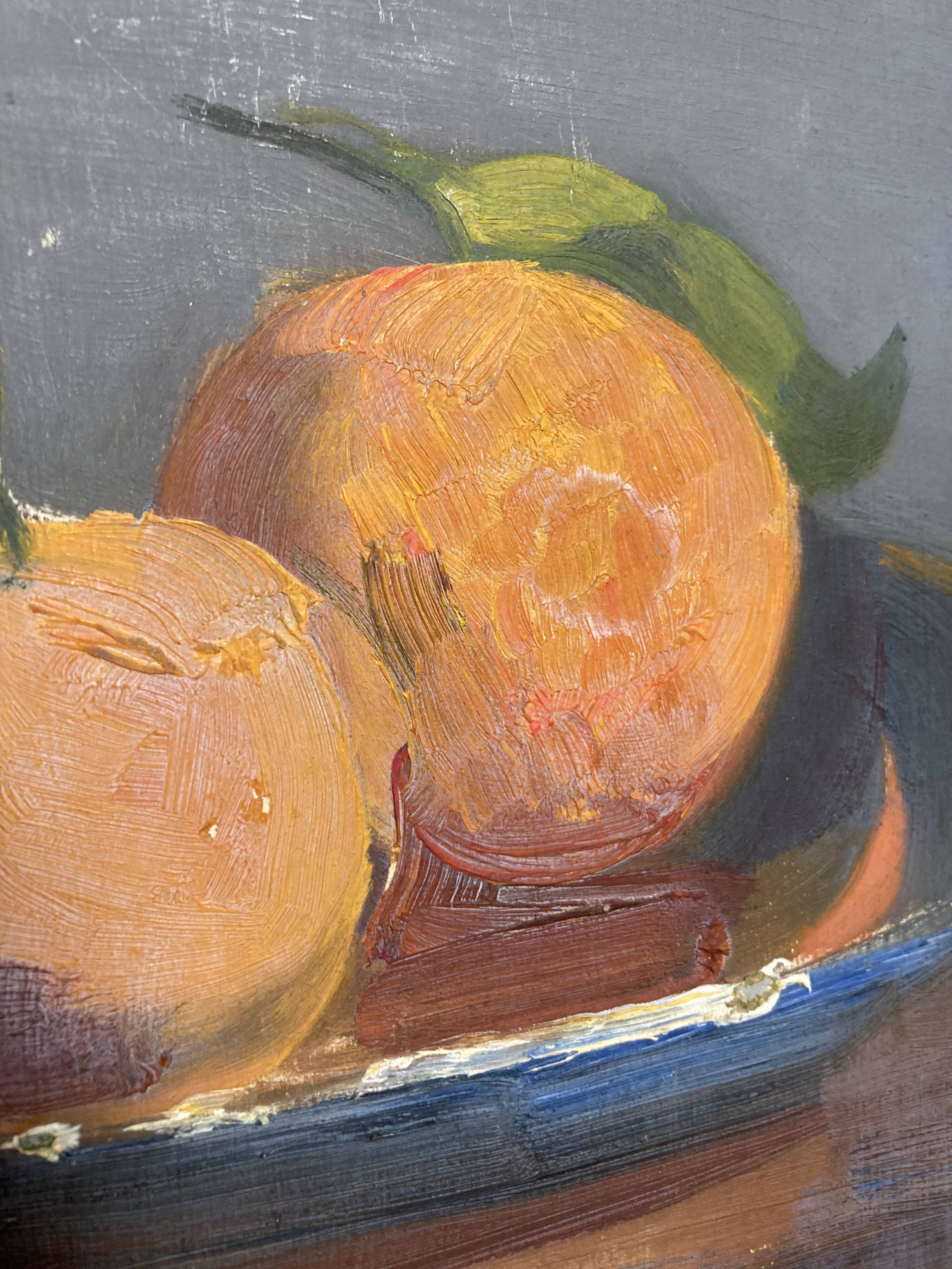 Still life in oil on impressionist cardboard