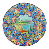 Decorative plate in Longwy enamels
