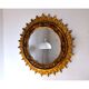 Golden wooden sun mirror, France, 1980, 70cm