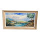 Oil painting on canvas, mount and lake, signed Huet 100x50