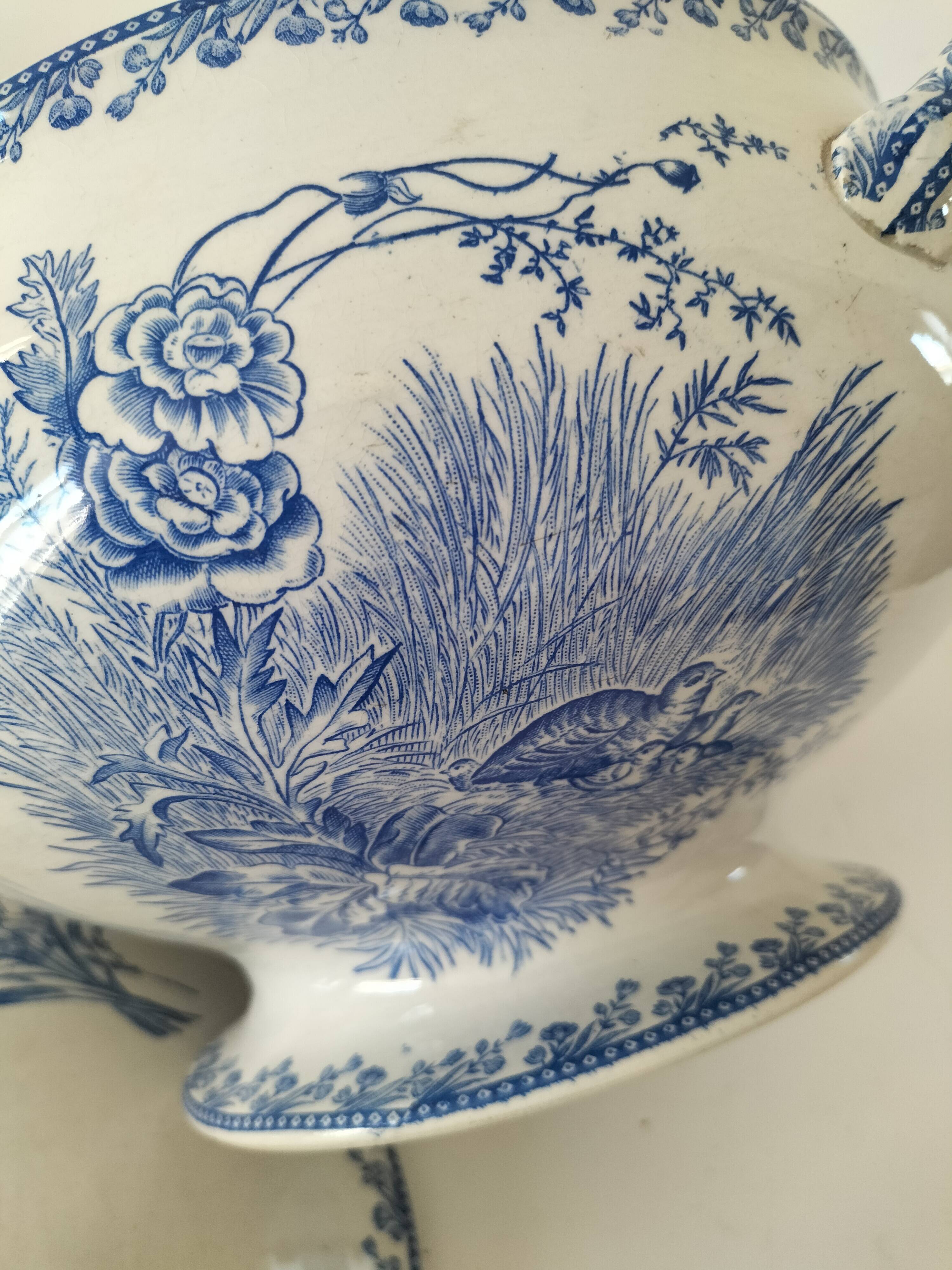 Antique FF Pexonnes soup tureen – “Birds” model