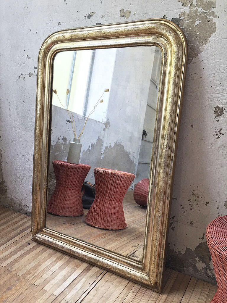 Mirror Louis Philippe flowered 75 x 109 cm