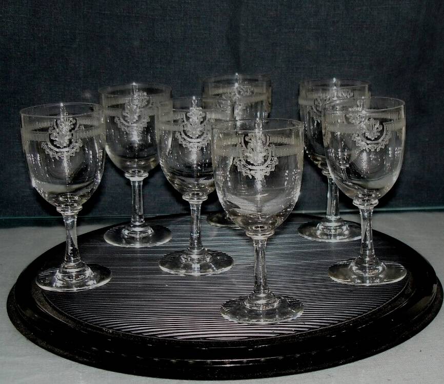 Saint louis manon 7 crystal port glasses - 11 cm