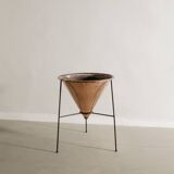Swedish Mid Century Copper Metal Tripod Planter Hans-Agne Jakobsson, 1950s