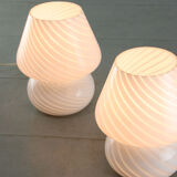 Lampe de table vintage small Murano mushroom swirl 70s