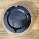 Vintage round ceiling light in amber glass