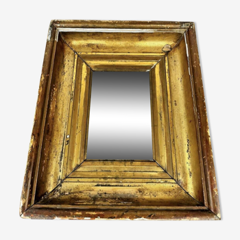 Golden wood mirror