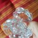 Set of two vintage candle holders transparent glass France Reims