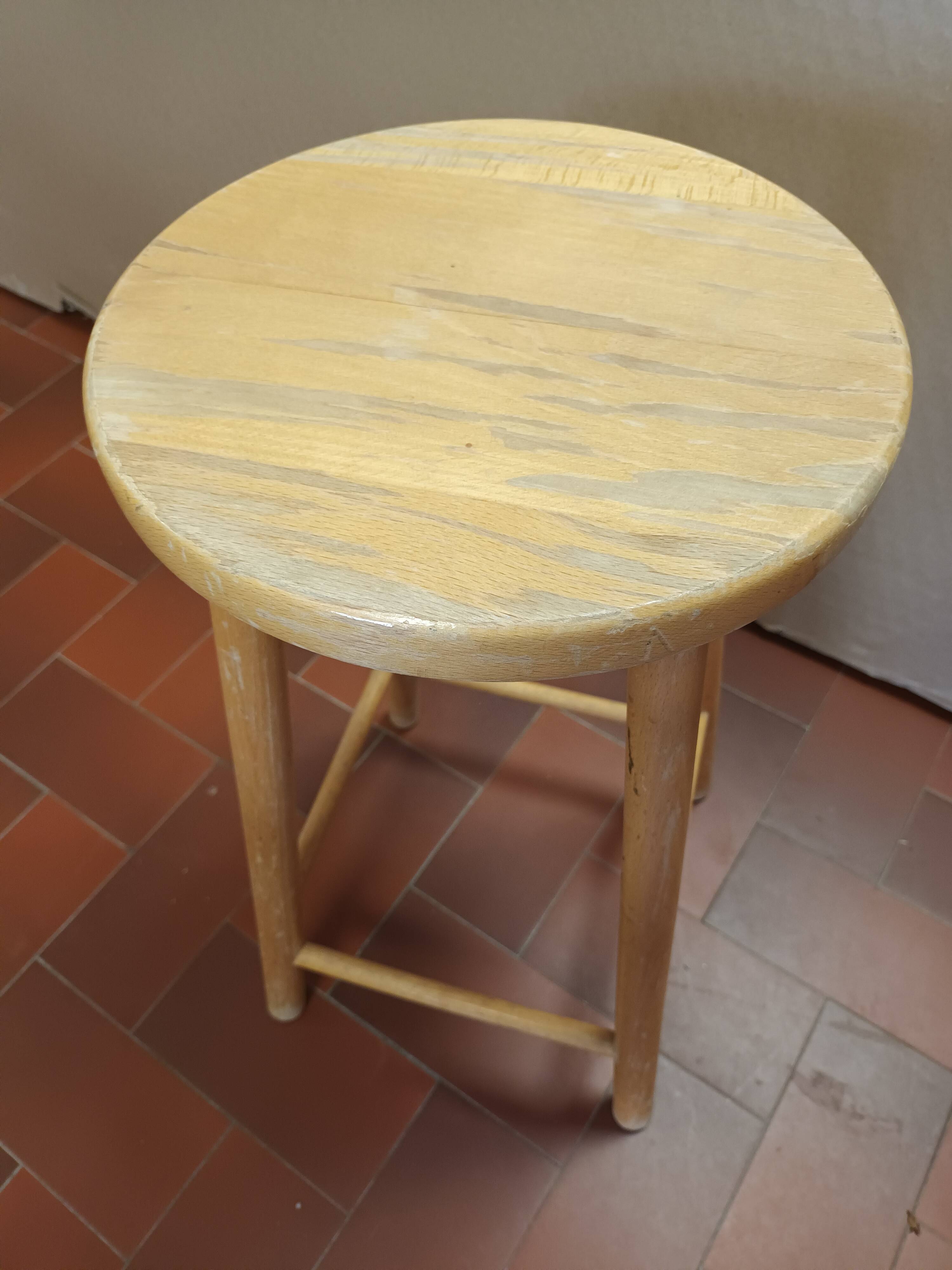 Beech wooden stool