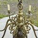 Lustre hollandais en laiton 8 feux années 60 - 85cmx1m23.