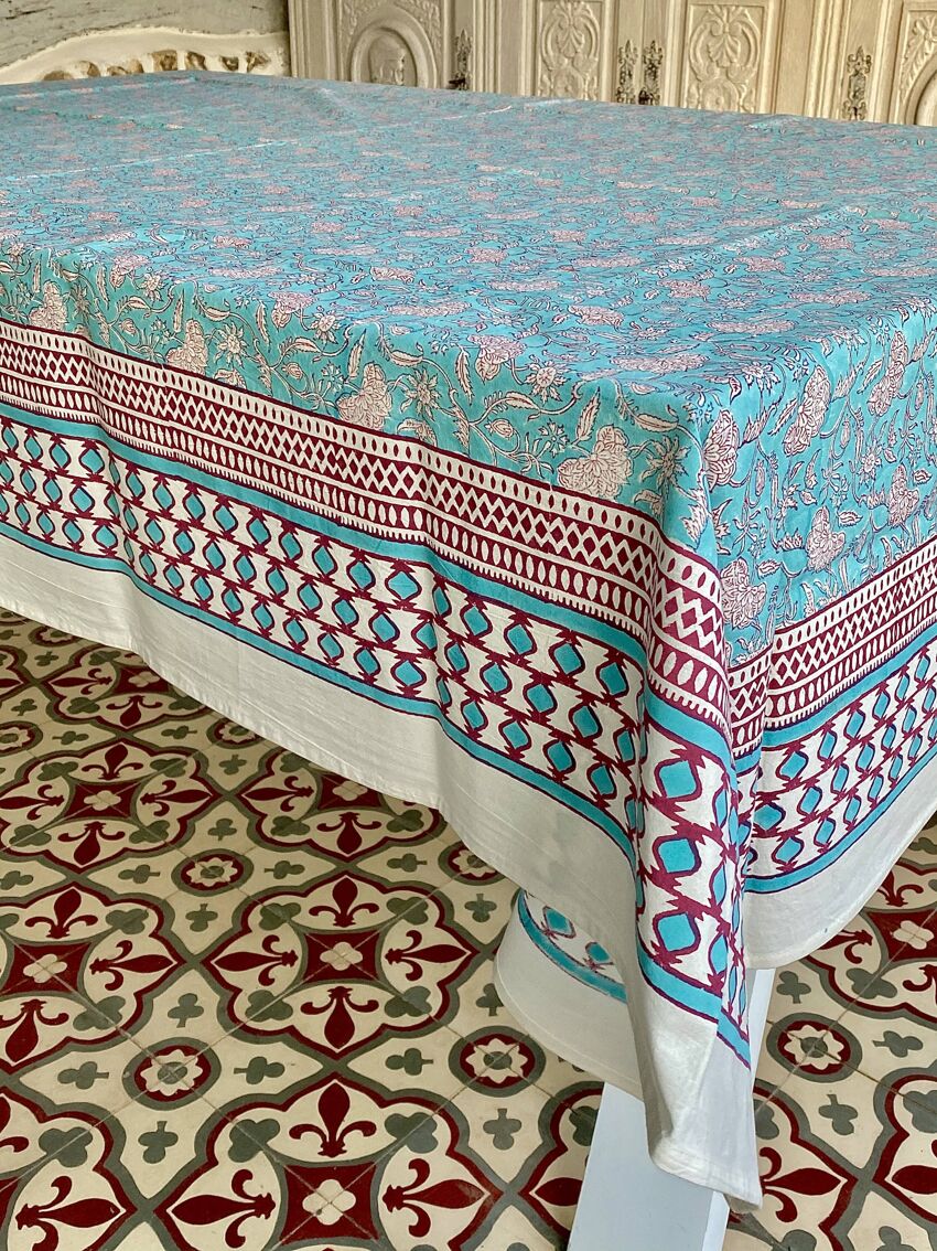 Nappe, tissu imprimé indien Faina - 150 x 220 cm