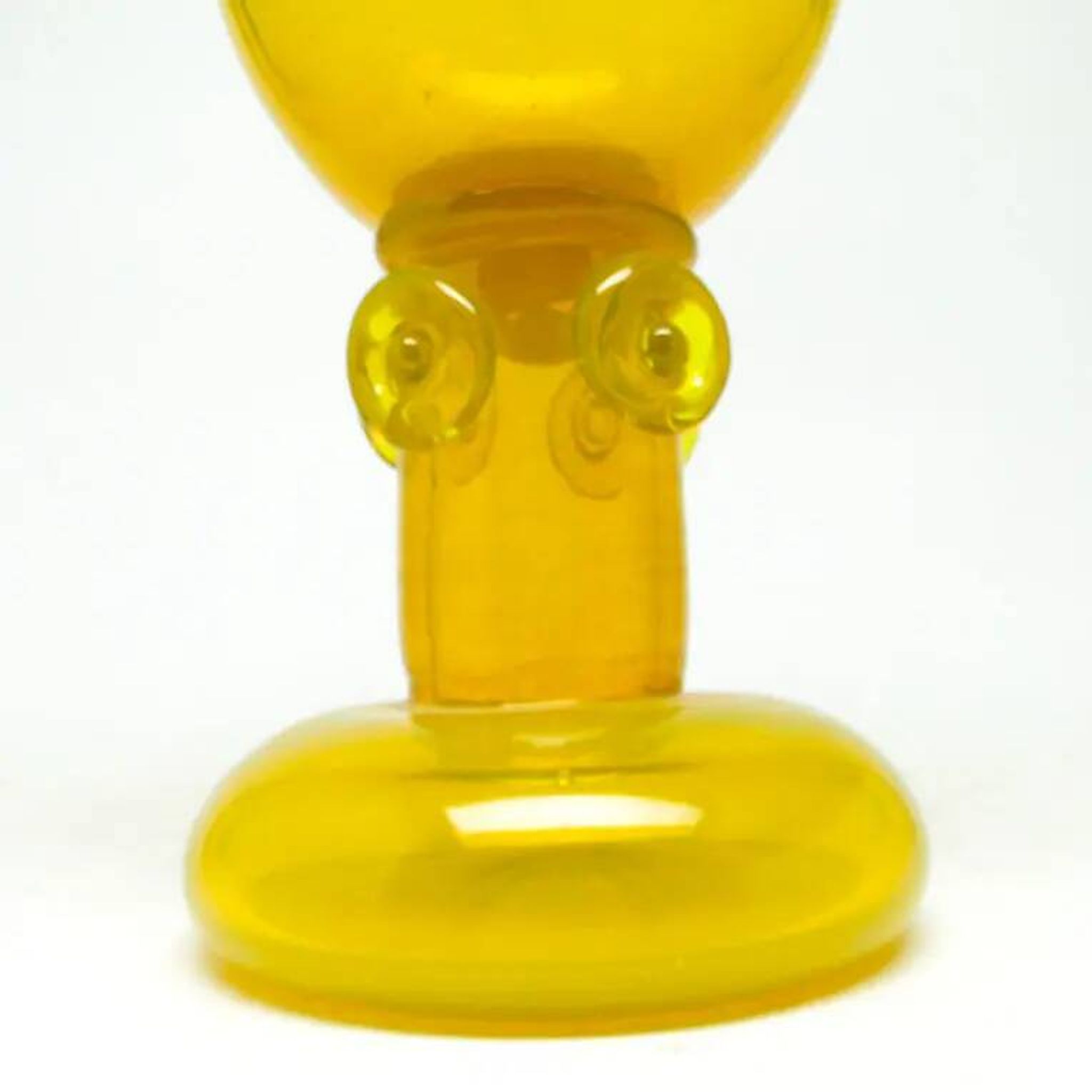 Modernism vase, yellow glass, designed by J. Słuczan-Orkusz, Poland, 1970s