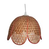 Suspension rattan lampshade