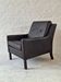 Danish mid century dark brown leather lounge chair, 1960s