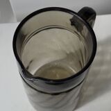 Vintage striated smoked glass carafe