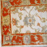 Indian Mahal handmade vintage rug 64cm x 97cm 1980s