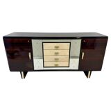 Italian 1940s Art Deco Sideboard in Macassar, Parchment, Attr. Osvaldo Bors