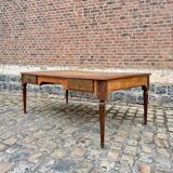 Very large double-sided mahogany desk from the Louis XVI 18th century