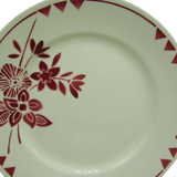 6 anciennes assiettes plates Badonviller demi-porcelaine