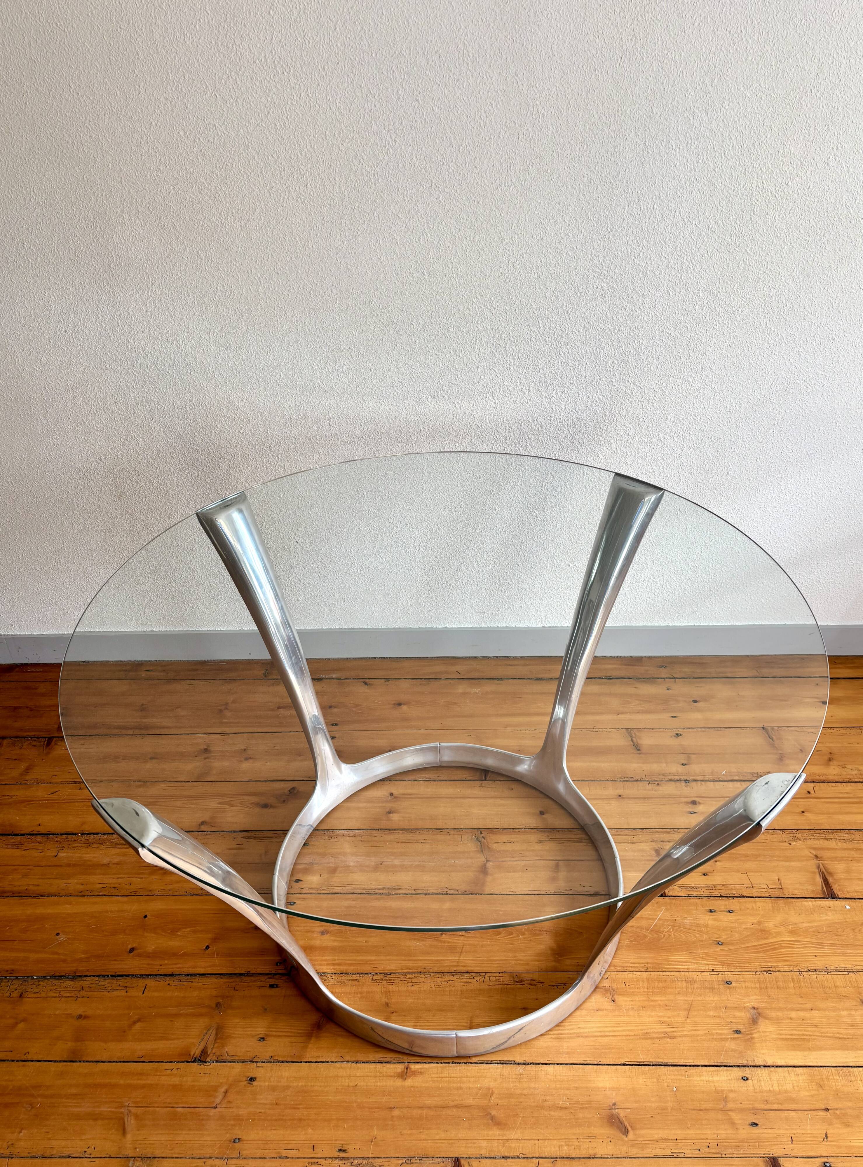 Dining table Michel Charron 1970 vintage