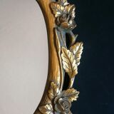 Miroir doré en résine à décor floral