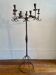 Large standing candlestick in folk art forged metal