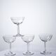 4 large engraved champagne glasses, Art Deco style from 1925-1940.