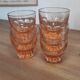Set of 6 vintage Rosaline liqueur glasses in translucent pink glass