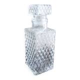 Whiskey carafe or decanter textured crystal glass diamond tip