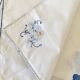 6 embroidered percal napkins, 28 cm
