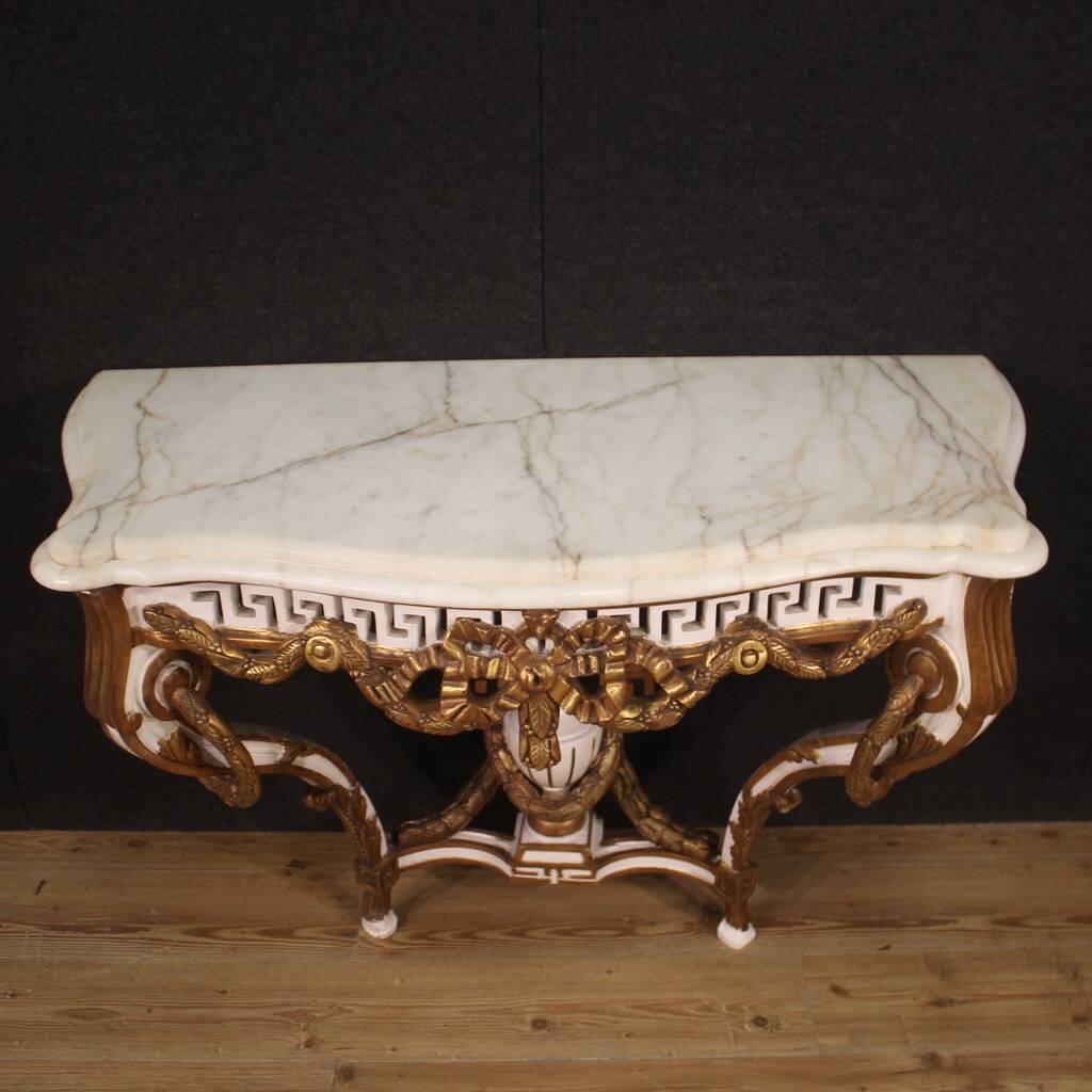 French lacquered and painted console in Louis XV style