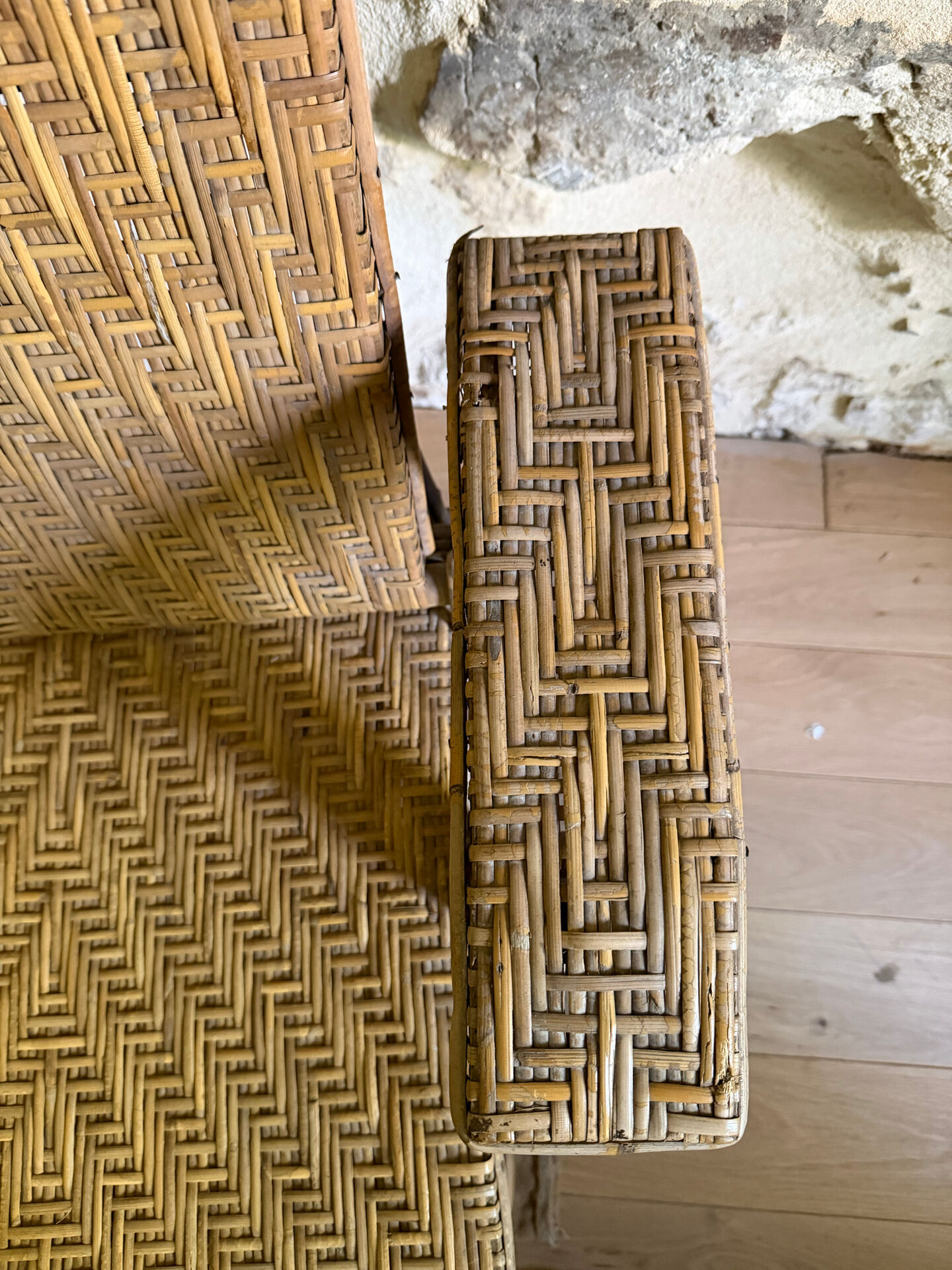 Chaise longue en rotin