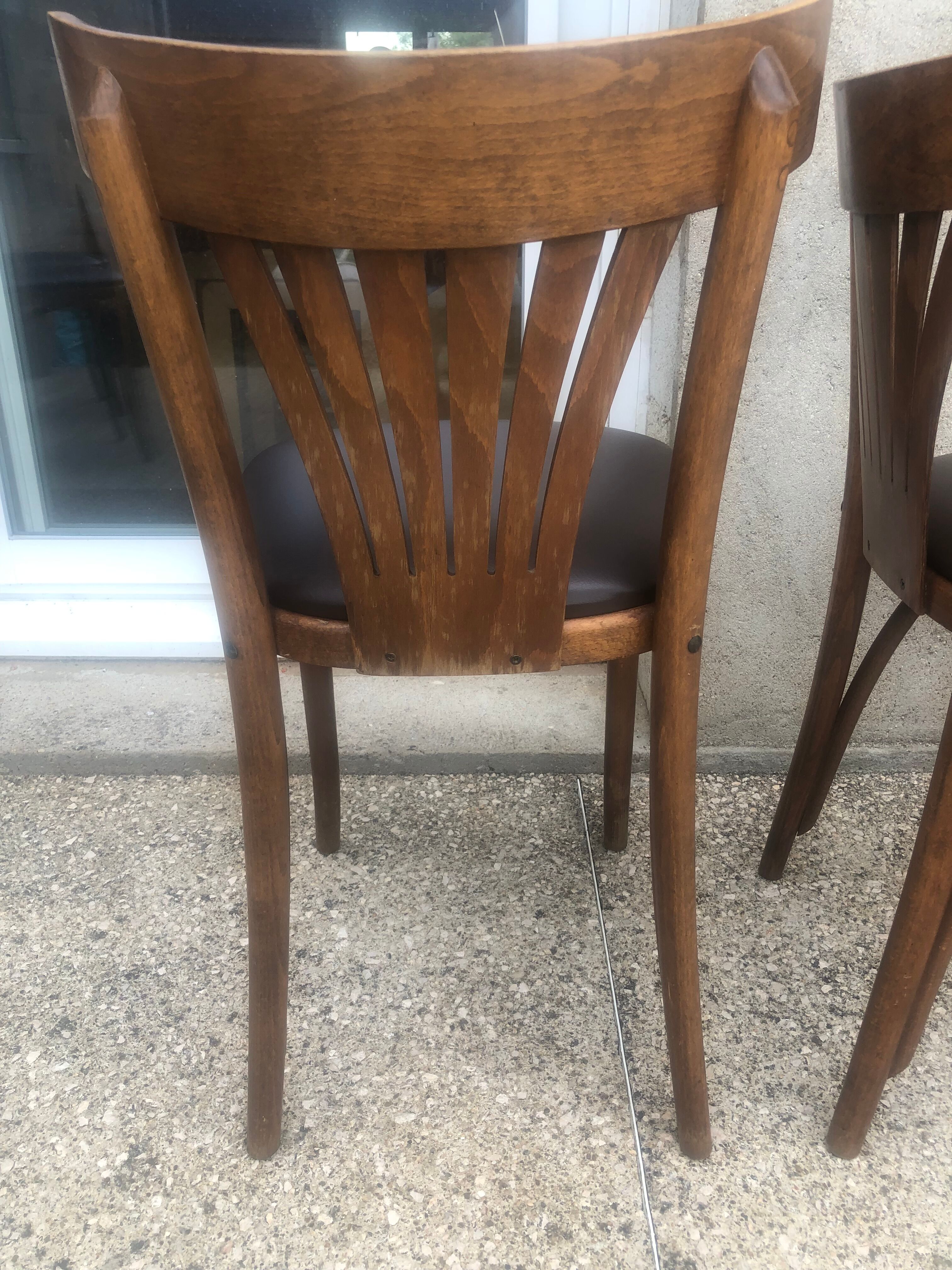 Suite de 5 chaises bistrot (assises neuves)