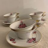 Set of 6 cups and 6 porcelain cups from Limoges