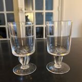 10 old glasses with twisted stems