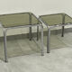 Table gigogne chrome et verre fumé lot de 2