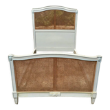 Lacquered bed and canné louis xvi style