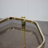 Mid-Century Brass and Smoked Glass Tea Table, 1970s, Germany