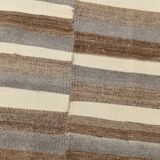 8x10 Brown Beige Rug For Living Room Kilim Rug, 226x306Cm