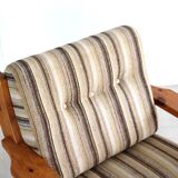 Vintage armchairs brutalist pine, 60's