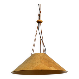 1970s cork ceiling lamp by M-Design | by Willhelm Zanoth and Ingo Maurer