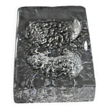 Cendrier massif en verre glacé Kosta Boda style Mid-Century