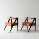 Pair of 1960s Scandinavian nightstands with black detail