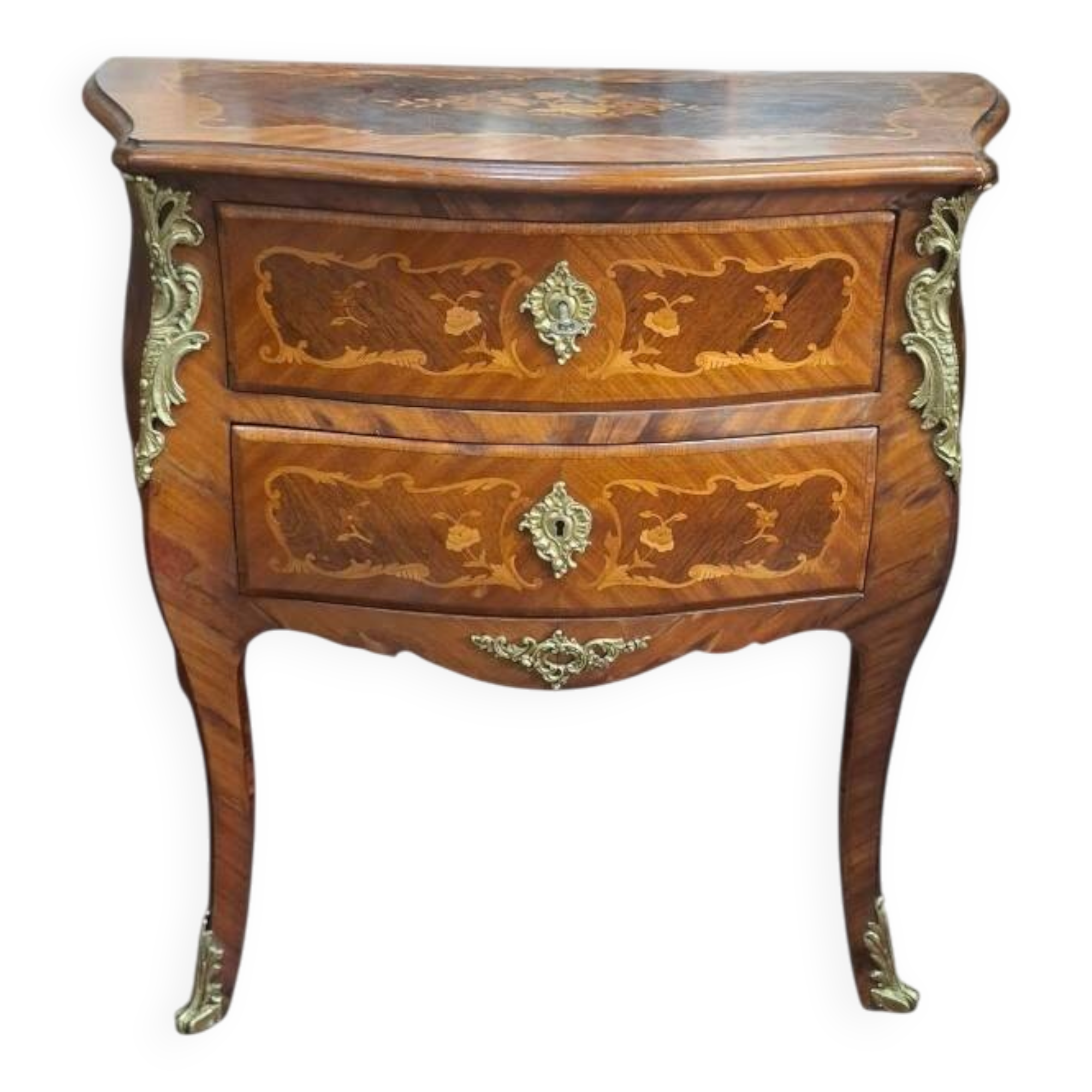 Louis XV style commode in marquetry