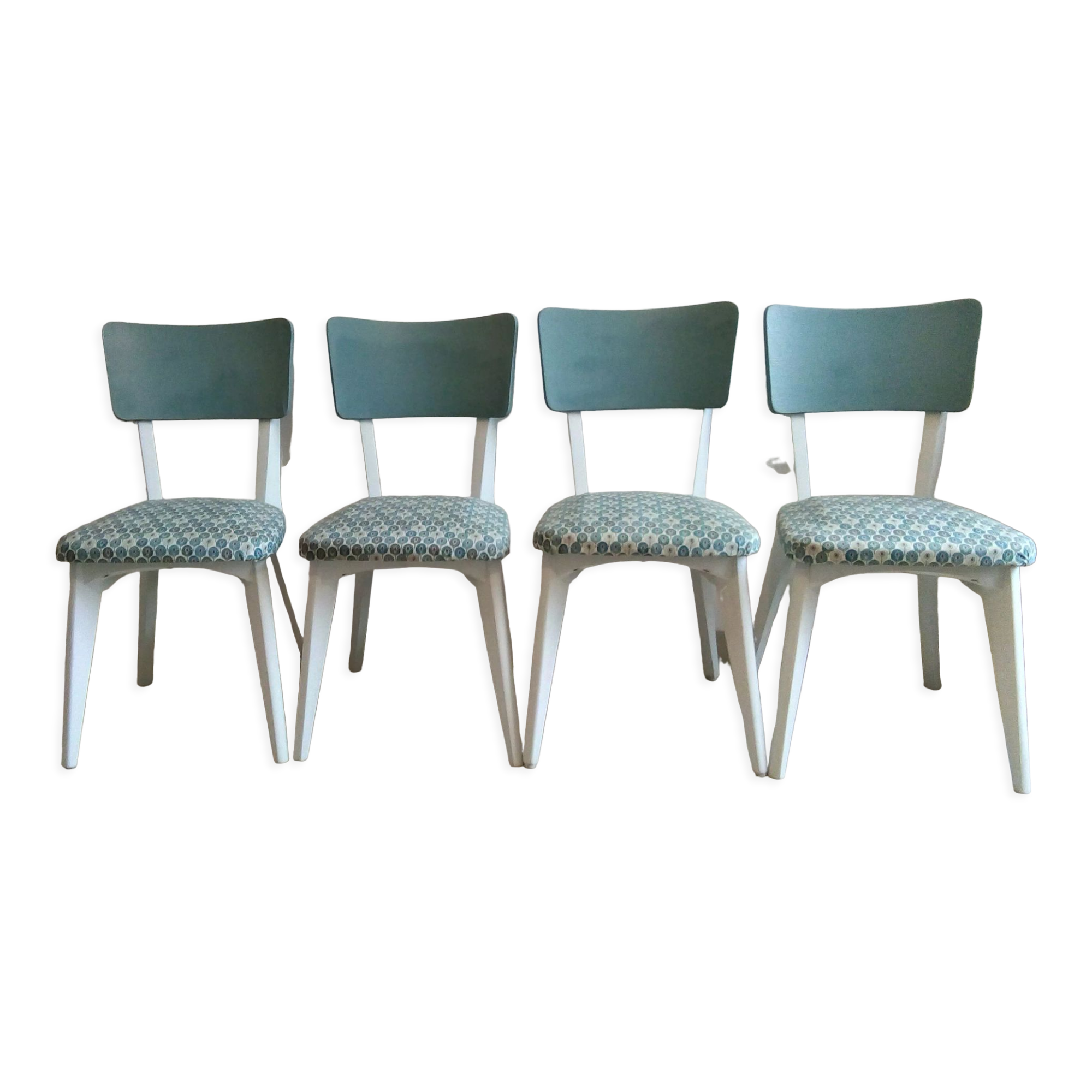 Lot de 4 chaises vintage monobloc 1950