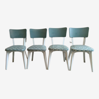 Lot de 4 chaises vintage monobloc 1950