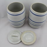 2 pots in ceramic blue and white
